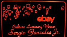 Ebay Sign Award Acrylic Lighted Edge Lit LED Sign / Light Up Plaque Full Size Made in USA