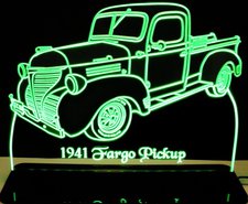 1941 Dodge Fargo Pickup Truck Acrylic Lighted Edge Lit LED Sign / Light Up Plaque Full Size Made in USA