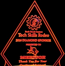 Award Trophy Presentation Acrylic Lighted Edge Lit LED Sign / Light Up Plaque Rush Full Size Made in USA
