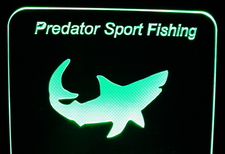 Predator Advertising Business Logo Acrylic Lighted Edge Lit LED Sign / Light Up Plaque Full Size Made in USA