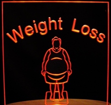 Weight Loss Scale Diet Overweight Acrylic Lighted Edge Lit LED Sign / Light Up Plaque Full Size Made in USA