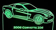 2006 Chevy Z06 Acrylic Lighted Edge Lit LED Sign / Light Up Plaque Corvette Full Size Made in USA