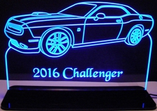 2016 Challenger RT Acrylic Lighted Edge Lit LED Sign / Light Up Plaque Full Size Made in USA