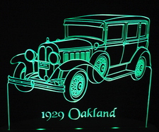 1929 Oakland Acrylic Lighted Edge Lit LED Car Sign / Light Up Plaque