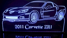 2011 Corvette ZR1 Acrylic Lighted Edge Lit LED Sign / Light Up Plaque Full Size Made in USA