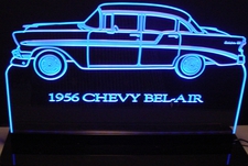 1956 Chevy Belair Acrylic Lighted Edge Lit LED Sign / Light Up Plaque Full Size Made in USA