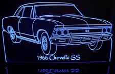 1966 Chevy Chevelle Acrylic Lighted Edge Lit LED Sign / Light Up Plaque Full Size Made in USA