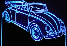 1963 Volkswagon Convertible Acrylic Lighted Edge Lit LED Car Sign / Light Up Plaque