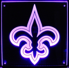Fleur De Lis Fleur-De-Lis Acrylic Lighted Edge Lit LED Sign / Light Up Plaque Full Size Made in USA