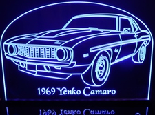 1969 Camaro Yenko Acrylic Lighted Edge Lit LED Sign / Light Up Plaque Full Size Made in USA
