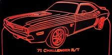 1971 Challenger R/T 440 Acrylic Lighted Edge Lit LED Sign / Light Up Plaque Full Size Made in USA