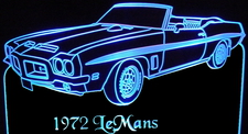 1972 Pontiac Lemans Acrylic Lighted Edge Lit LED Sign / Light Up Plaque Full Size Made in USA