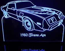 1980 Trans Am Turbo Acrylic Lighted Edge Lit LED Sign / Light Up Plaque Full Size Made in USA