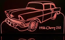 1956 Chevy 210 Acrylic Lighted Edge Lit LED Sign / Light Up Plaque Full Size Made in USA