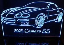 2002 Camaro SS Acrylic Lighted Edge Lit LED Sign / Light Up Plaque Full Size Made in USA