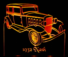 1932 Nash Acrylic Lighted Edge Lit LED Sign / Light Up Plaque Full Size Made in USA