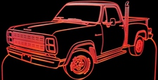 1979 Dodge Pickup PU Acrylic Lighted Edge Lit LED Sign / Light Up Plaque Full Size Made in USA