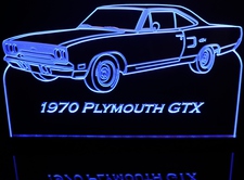 1970 Plymouth GTX Acrylic Lighted Edge Lit LED Sign / Light Up Plaque Full Size Made in USA