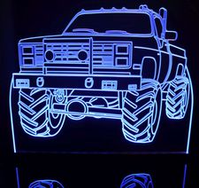 1987 Chevy Pickup Truck Acrylic Lighted Edge Lit LED Sign / Light Up Plaque Full Size Made in USA