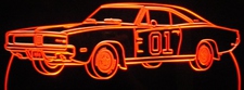 1969 Charger 01 on door Acrylic Lighted Edge Lit LED Sign / Light Up Plaque Full Size Made in USA