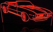 1968 Firebird Convertible Acrylic Lighted Edge Lit LED Sign / Light Up Plaque Full Size Made in USA