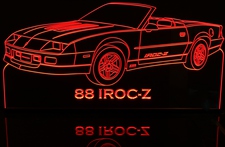 1988 Camaro IROC-Z Acrylic Lighted Edge Lit LED Sign / Light Up Plaque Full Size Made in USA