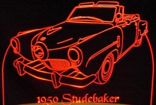 1950 Studebaker Champion Convertible Acrylic Lighted Edge Lit LED Sign / Light Up Plaque Full Size Made in USA