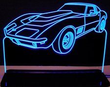 1969 Corvette Stingray Acrylic Lighted Edge Lit LED Sign / Light Up Plaque Full Size Made in USA