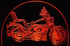 1993 FLXR Motorcycle 90th Anniversary Acrylic Lighted Edge Lit LED Sign / Light Up Plaque Full Size Made in USA