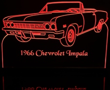 1966 Chevy Impala SS Convertible Acrylic Lighted Edge Lit LED Sign / Light Up Plaque Full Size Made in USA