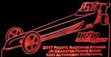 Jr Dragster Trophy Award (Add Your Own Text) Acrylic Lighted Edge Lit LED Sign / Light Up Plaque Full Size Made in USA