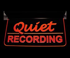 Recording Quiet Music Studio Court house Room Ceiling Mount Acrylic Lighted Edge Lit LED Sign / Light Up Plaque Full Size Made in USA