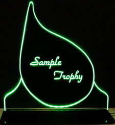 Teardrop Trophy Award Trophies Add your text Acrylic Lighted Edge Lit LED Sign Light Up Plaque Full Size Made in the USA