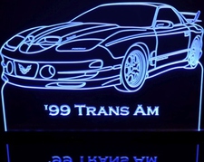 1999 Trans Am Acrylic Lighted Edge Lit LED Sign / Light Up Plaque Full Size Made in USA