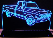 1971 Chevy C10 Pickup Truck Acrylic Lighted Edge Lit LED Sign / Light Up Plaque Full Size Made in USA