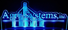 Agri-Systems Business Logo Acrylic Lighted Edge Lit LED Sign / Light Up Plaque Full Size Made in USA