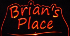 Brians Brian Place Room Den Office (add your own name) Advertising Business Logo Acrylic Lighted Edge Lit LED Sign / Light Up Plaque Full Size Made in USA