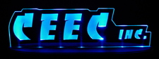 CEEC Advertising Business Logo Acrylic Lighted Edge Lit LED Sign / Light Up Plaque Full Size Made in USA