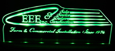 EEE Advertising Business Logo Acrylic Lighted Edge Lit LED Sign / Light Up Plaque Full Size Made in USA