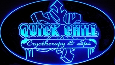 Company Logo Business Quick Chill Acrylic Lighted Edge Lit LED Sign / Light Up Plaque Full Size Made in USA