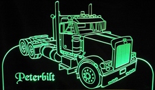 Semi Truck Peterbilt Acrylic Lighted Edge Lit LED Sign / Light Up Plaque Full Size Made in USA