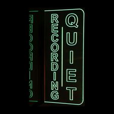 Recording Quiet Music Studio Court house Room Left Side Wall Mount No Texturing Acrylic Lighted Edge Lit LED Sign / Light Up Plaque Full Size Made in USA