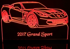 2017 Corvette Grand Sport Acrylic Lighted Edge Lit LED Sign / Light Up Plaque Full Size Made in USA