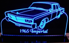 1965 Imperial Acrylic Lighted Edge Lit LED Sign / Light Up Plaque Full Size Made in USA