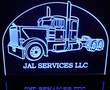 2001 Semi Peterbilt (choose your text) Acrylic Lighted Edge Lit LED Sign / Light Up Plaque Full Size Made in USA
