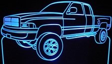 2001 Ram Acrylic Lighted Edge Lit LED Sign / Light Up Plaque Full Size Made in USA