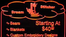 Sewing Machine Acrylic Lighted Edge Lit LED Sign / Light Up Plaque Full Size Made in USA