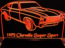 1972 Chevelle Super Sport Acrylic Lighted Edge Lit LED Sign / Light Up Plaque Full Size Made in USA