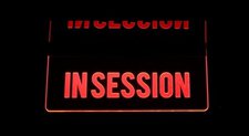 In Session Recording Home Music Studio Court Room Acrylic Lighted Edge Lit LED Sign / Light Up Plaque Full Size Made in USA
