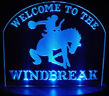 Horse SAMPLE ONLY Acrylic Lighted Edge Lit LED Car Sign / Light Up Plaque